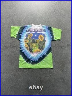 Grateful Dead XL 1995 Summer Tour Sunflowers Turtles White Liquid Blue T-shirt