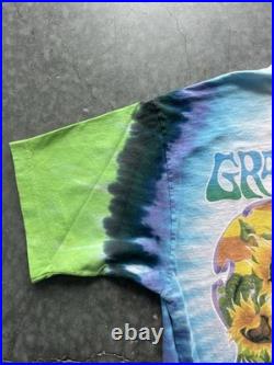 Grateful Dead XL 1995 Summer Tour Sunflowers Turtles White Liquid Blue T-shirt