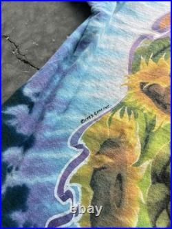 Grateful Dead XL 1995 Summer Tour Sunflowers Turtles White Liquid Blue T-shirt