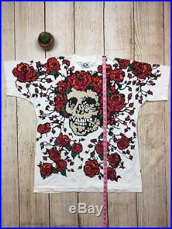 Grateful Dead XL X Large T Shirt Vintage 1992 Bertha All Over Print Rose RARE