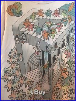 Grateful dead Shirt Vintage 80s Escher Optical Illusion Festival Tee Acid Rock