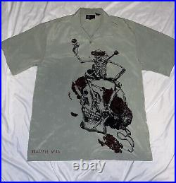 Grateful dead by dragonfly button shirt skulls roses size xl vintage t All Over