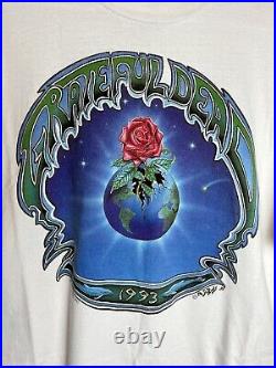 Hanes Grateful Dead Mike Dubois Summer Tour 1993 White T-Shirt Size XL