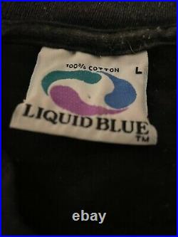 Jerry Garcia Mens L Liquid Blue T-Shirt Black 1995 Vintage Single Stitch USA