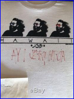 Jerry Garcias Tee Shirt He Spilled Coffee On & Signed LOA Grateful Dead