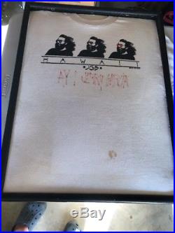 Jerry Garcias Tee Shirt He Spilled Coffee On & Signed LOA Grateful Dead