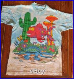 Joey Mars Vintage 2 sided design Fish Dinosaur Trippy Grateful Dead T Shirt XL
