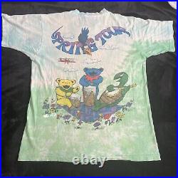 Liquid Blue Grateful Dead Bears 1992 Spring Tour Vintage Tie Dye T Shirt Men's L