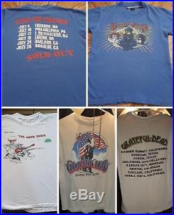 Lot Vintage Grateful Dead Concert Tour Shirts 1980's Authentic Original GDP