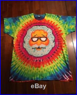 MEDIUM- Vintage Late 1980s Grateful Dead Lot Tie Dye Jerry Face T-Shirt RARE