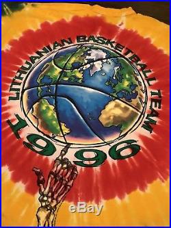 Men's VTG Liquid Blue 1996 Lithuania Basketball Grateful Dead T-Shirt XXL 2XL