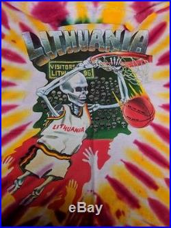Men's XL Vintage 1992 Lithuania Bronze Medal Basketball T-Shirt Grateful Dead