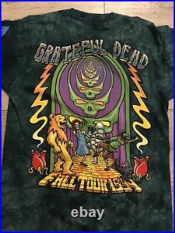 Mens Vintage Grateful Dead 1994 Wizard Of Oz Liquid Blue Shirt Size Large Rare