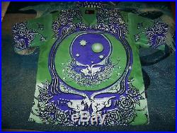 NEW Vintage GRATEFUL DEAD Dragonfly Button Shirt XL SPACE YOUR FACE Green Purple