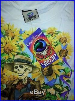 NWT old stock 2001 Grateful Dead Skeleton Farmer sunflowers Tie Dye T-Shirt XL