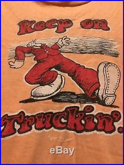 ORIGINAL Rare R Crumb Vintage Grateful Dead Hippy Shirt Keep On Truckin 1972 70s