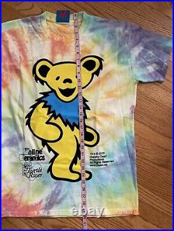 Online Ceramics Tee Shirt Yellow Bear Grateful Dead Tie Dye Medium New
