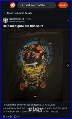 RARE Feels So Good Motorhead Grateful Dead Mashup T Shirt Size XL