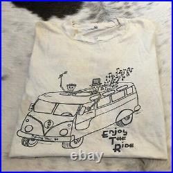 RARE Grateful Dead 1984 Spring Tour T Shirt Size Large Enjoy The Ride Thrashed