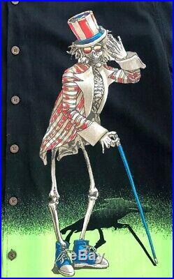 RARE Grateful Dead by David Carey Camp Shirt Uncle Sam Movie Skeleton Men's XL