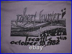 RARE VTG 80s Robert Hunter tour t-shirt Grateful Dead Med/LG Seattle 1982