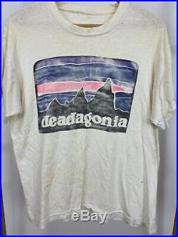 RARE VTG Grateful Dead Deadagonia Patagonia Logo Thin Distressed T-Shirt Size M