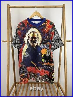 RARE VTG Grateful Dead Jerry Garcia Heaven Smiles 1995 AOP All Over T-Shirt