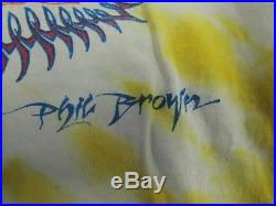 RARE Vintage 1980s Grateful Dead Concert Tour Tie Dye Skull shirt Phil Brown