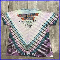 RARE Vintage 1990 Grateful Dead New York City Tie Dye Graphic Shirt Sz Large USA