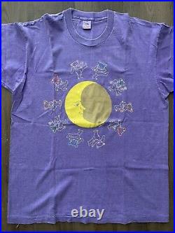 RARE Vintage 1990s Grateful Dead Dancing Bears Around The Moon T-Shirt Size XL