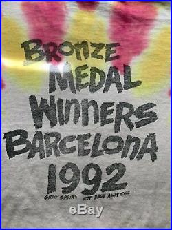 RARE Vintage 1992 Grateful Dead Lithuania Basketball Bronze Tie Dye Shirt Large