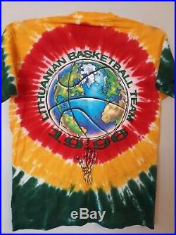 RARE Vintage 1996 Lithuania Basketball Olympics Shirt TieDye Grateful Dead XXL