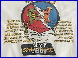 RARE Vintage Grateful Dead Concert Spring Tour 1993 Shirt Dancing Bears Skull