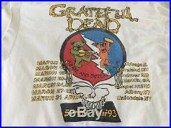 RARE Vintage Grateful Dead Concert Spring Tour 1993 Shirt Dancing Bears Skull