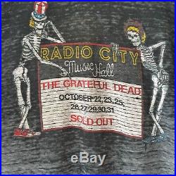 RaRe 1980 Grateful Dead Radio City Music Hall New York Tour Shirt Paper Thin 80s