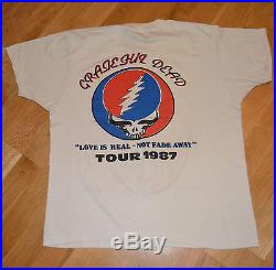 RaRe 1987 GRATEFUL DEAD vtg rock concert tour t-shirt (XL) 1980s Jerry Garcia