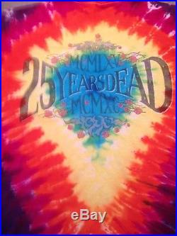 Rare 25 Years Dead GRATEFUL DEAD Space Your Face T-Shirt Tie-Dye 1987 Vtg XL