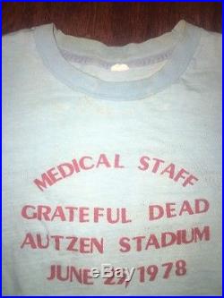 Rare Grateful Dead Medical Stagg 1978 Autzen Stadium Tour Concert T Shirt