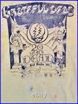 Rare Vintage 1985, 20th Year Grateful Dead at Red Rocks T-Shirt. Worn paper Thin