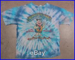 Rare Vintage 1989 Grateful Dead Fred Flintstone Tie Dye Concert Tour T Shirt