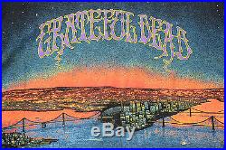 Rare Vintage 1990 Grateful Dead Golden Gate Bay Bridges Black T-shirt Men's XL