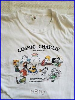 Rare Vintage 70s 80s Grateful Dead Peanuts Cosmic Charlie T-Shirt Size XL
