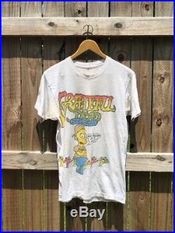 Rare Vintage Bootleg Bart Simpson Grateful Dead Head Garcia 90s Tour Shirt Med