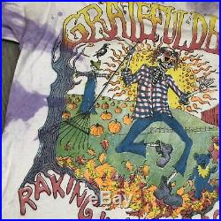 Rare Vintage Grateful Dead Raking In Dead Concert Tour 1989 Fall Shirt Tie Dye