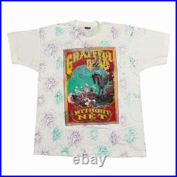 Rare Vintage Grateful Dead Tour T-shirt Without A Net 1991 AOP XL Grail HTF