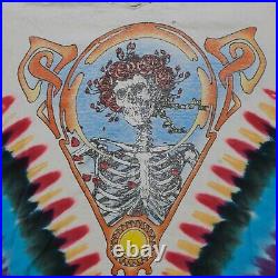 Rare Vintage LIQUID BLUE Grateful Dead Skeleton Roses Tie Dyed T Shirt 90s SZ M