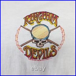 Rhythm Devils Grateful Dead T Shirt Vintage 80s Skeleton Drum Made In USA Medium