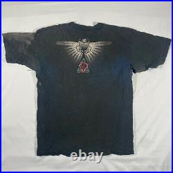 SIZE LARGE 90s Grateful Dead Liquid Blue Single Stitched Thrashed Tee Shirt AQ81