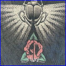SIZE LARGE 90s Grateful Dead Liquid Blue Single Stitched Thrashed Tee Shirt AQ81