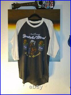 Super Rare Grateful Dead On Tour 1980 15th Anniversary Raglan Shirt